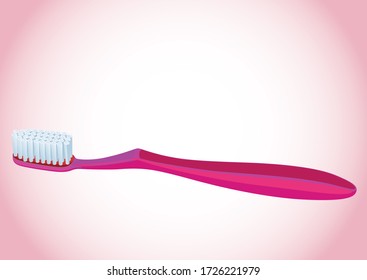 Red tooth brush vector in isolated background better for dental hospital advertisement, supermarket dangler, concept for ads health care