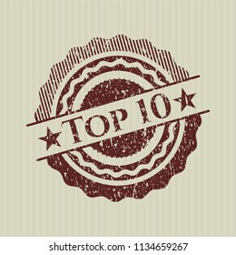 Red Top 10 distressed rubber texture