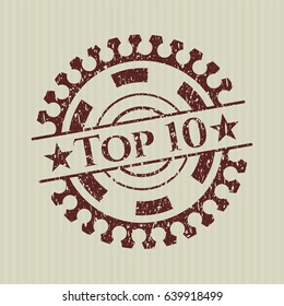 Red Top 10 distressed with rubber seal texture