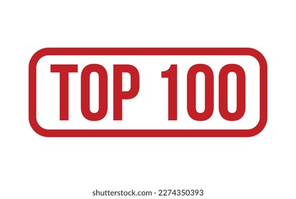 Red Top 100 Rubber Stamp Seal Vector