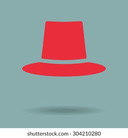 Red Top hat icon vector