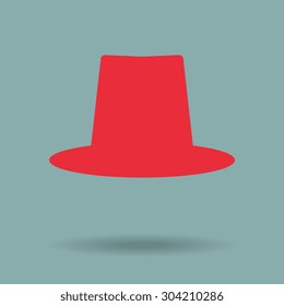 Red Top hat icon vector