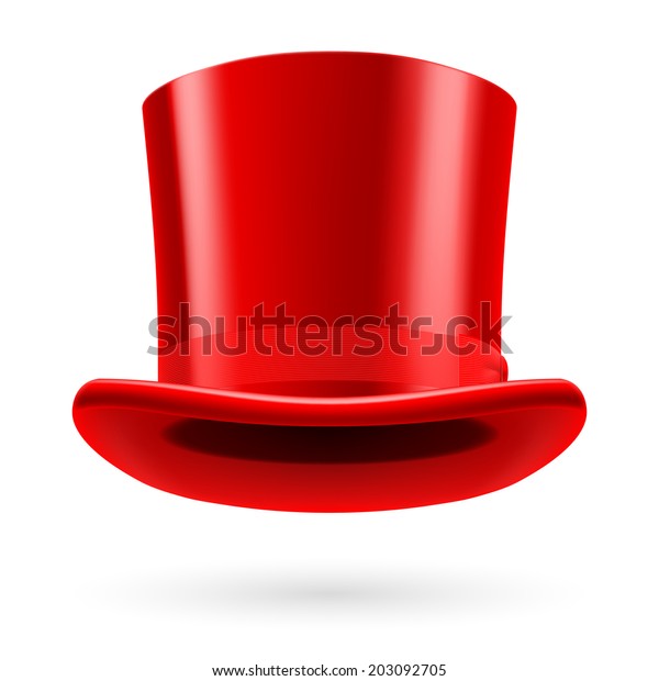 Red Top Hat On White Background Stock Vector Royalty Free 203092705