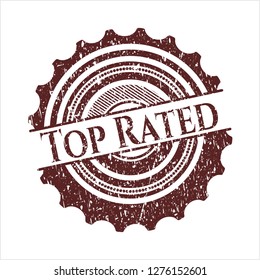 Red Top Rated distressed rubber grunge stamp
