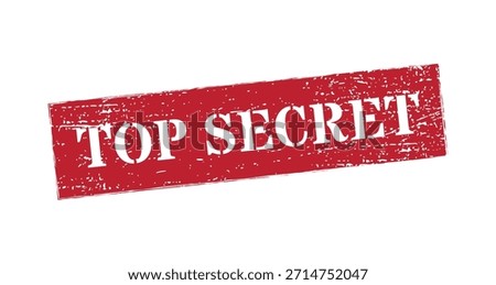 Red Top Secret grunge rectangle rubber stamp seal for classified confidential documents