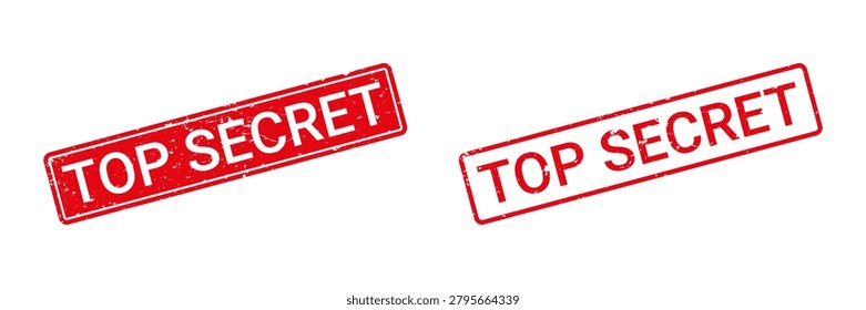 Red Top Secret ink stamp with grunge texture vector stock illustration