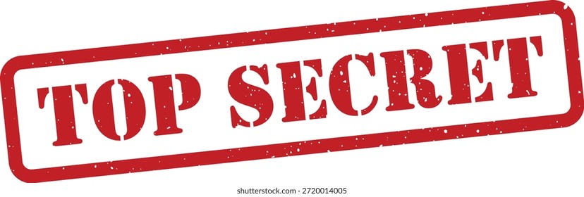 Carimbo secreto vermelho superior isolado no fundo branco