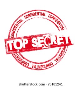 red top secret stamp isolated over white background. vector