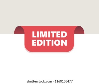 Etiqueta roja superior, cinta de opciones con sombra. Ilustración vectorial