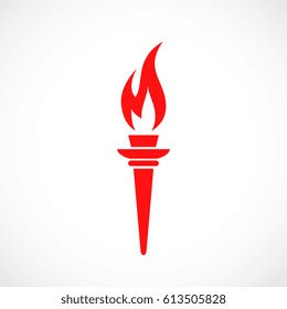 Red torch vector icon illustration isolated on white background