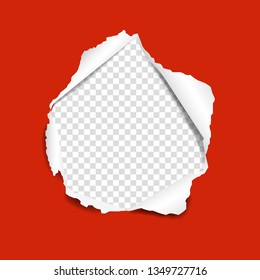 Red Torn Paper With Gradient Mesh, Vector Illustration