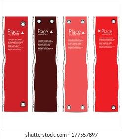 Red torn paper with space for text
