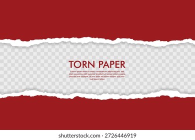 papel vermelho rasgado com fundo transparente
