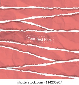 Red torn piece of paper. Vector design.