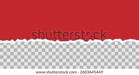 red torn ripped paper transparent background