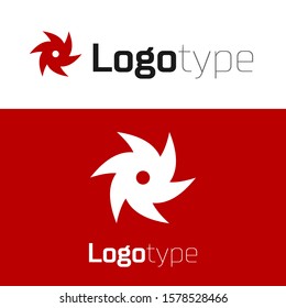 Red Tornado icon isolated on white background. Cyclone, whirlwind, storm funnel, hurricane wind or twister weather icon. Logo design template element. Vector Illustration