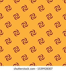 Red Tornado icon isolated seamless pattern on brown background. Cyclone, whirlwind, storm funnel, hurricane wind or twister weather icon.  Vector Illustration