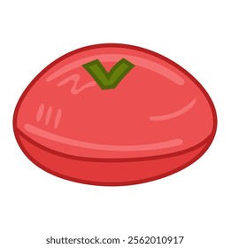 Red tortoise cake vector illustration, red turtle cake icon, ang ku kueh clip art, kue ku clipart, kue thok or dengkul cina