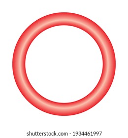 red torus basic simple 3d shape isolated on white background