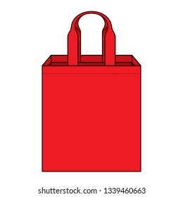 Red Tote Bag Vector for Template