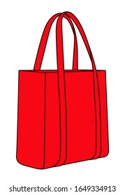 Vector De Bolsa Roja Para Plantilla.