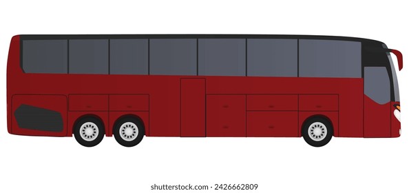 Red tourist bus. vector illustration
