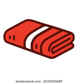 red towel clean hygiene flat color vector illustration template design