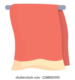 Red towel icon cartoon vector. Fabric folded. Clean spa