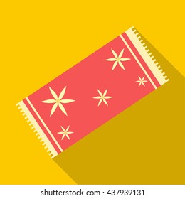 Red towel icon, flat style