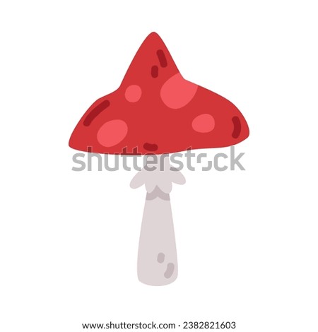 Red Toxic Toadstool with Cap as Halloween Trick or Treat Night Party Element Vector Illustration