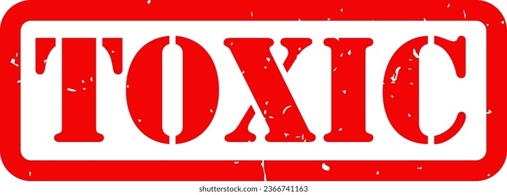 Red Toxic Warning Dangerous Danger Caution Rubber Stamp Grunge Texture Label Badge Sticker Vector EPS PNG Transparent No Background Clip Art Vector EPS PNG 