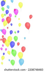 Red Toy Background White Vector. Ballon Creative Set. Pink Anniversary. Green Balloon. Air Gift Template.