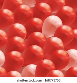 Red toy balloons, vector seamless pattern