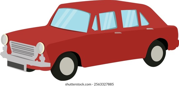 Red toy car on white background