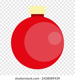 Red toy for Christmas tree line icon. Balls, holiday, Santa Claus, champagne, gifts, Christmas, winter, fireworks, snow, fun, garland. Vector line icon for business and advertising