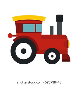 Red toy train icon in flat style isolated on white background vector illustration