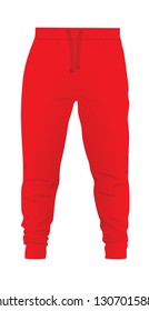 Red  tracksuit bottom. vector illustration