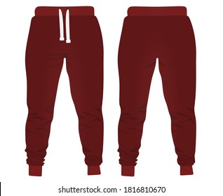 Red tracksuit bottom. vector illustration