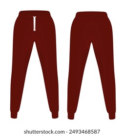 Red  tracksuit bottom. vector illustration