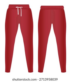 Red tracksuit bottom. vector illustration