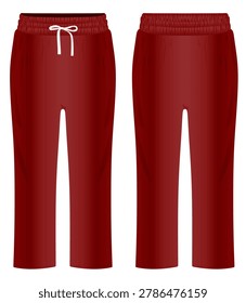 Red tracksuit bottom. vector illustration
