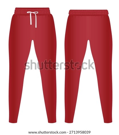 Red tracksuit bottom. vector illustration