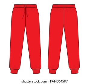 Red Tracksuit Pants Template Vector On Stock Vector (Royalty Free ...
