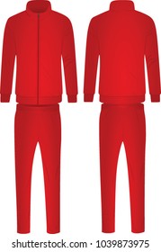 Red tracksuit. vector illustration