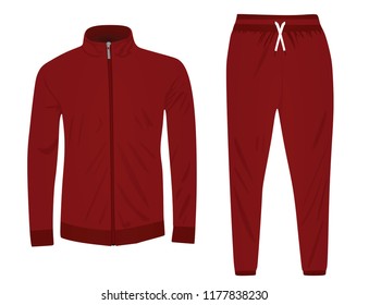 Red tracksuit. vector illustration