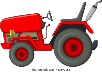 red tractor cartoon for you design