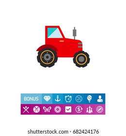 Red tractor icon