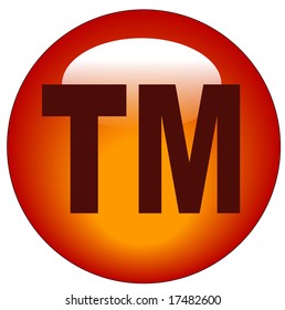 red trademark or tm web button or icon - illustration