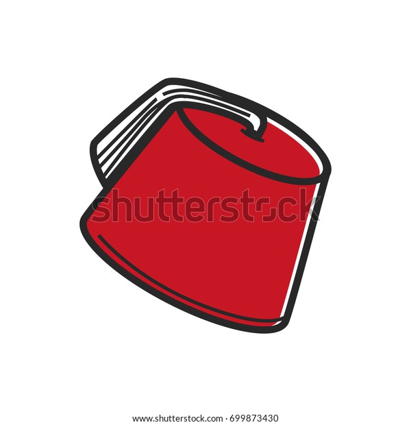 Red Traditional Arabic Hat Stock Vector 