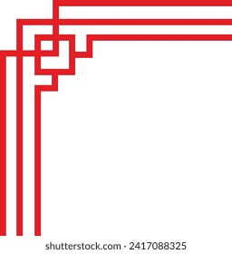 Red Traditional Chinese Corner. Oriental Style